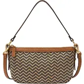 Fossil Umhängetasche Schultertasche Jolie Small Crossbody Natural Black braun