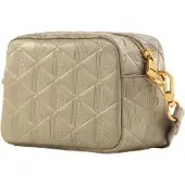 Lacoste Leder Umhängetasche Maheki Crossover Bag Simply Taupe
