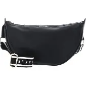 Ted Baker Leder Umhängetasche Lorreen Webbing Leather Half Moon Crossbody Bag Black schwarz