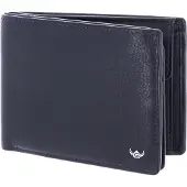 Golden Head Leder Geldbörse Capri RFID Protect Scheintasche mit Geheimfach 1159 Blau dunkelblau