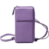 Esquire Leder Geldbörse Handytasche Peru Phone Wallet Bag Lilac flieder