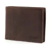 Bugatti Leder Geldbörse Hunter Coin Wallet with Flap 8CC Brown braun