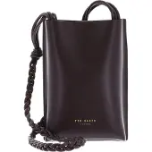 Ted Baker Leder Umhängetasche Wrylie Woven Strap Mini Crossbody Pouch Wine braun
