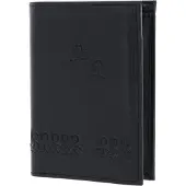 OXMOX Leder Geldbörse Leather Kombibörse Jumping Jack Embossed Black schwarz