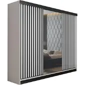 KIER FURNITURE Mehrzweckschrank MALANI 200 - Weiß 200x205x59 cm