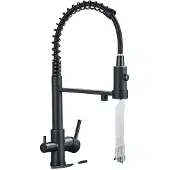OEM Küchenarmatur, Dual-Handle, gefilterter Wasserhahn, Schwarz
