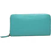 Esquire Leder Geldbörse Peru Zip Around Wallet Turquoise türkis