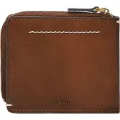 Fossil Kartenetui Kartenhalter Westover Large Zip Bifold Medium Brown braun