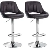CLP 2er Set Barhocker Milet Kunstleder C braun