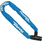Master Lock Fahrrad Kettenschloss , 90 cm, Gehärteter Stahl, Schlüssel, Blau
