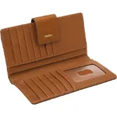 Fossil Geldbörse Logan RFID Tab Clutch Saddle hellbraun
