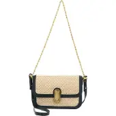 Ted Baker Umhängetasche Schultertasche Twist Lock Detail Raffia Crossbody Bag Mid Green beige