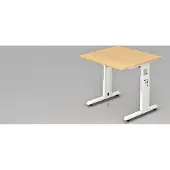 Hjh OFFICE PRO MEGA 8 W - 80 x 80 höhenverstellbar Ahorn/Weiß