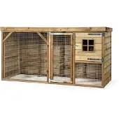 FATMOOSE Freigehege BunnyBase Bliss aus Holz für Kleintiere - 243x95x124 cm