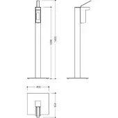 Hewi 900.06.01260 DC Desinfektionsspender Säule, plvb.,