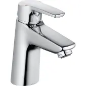 Heinrich´s Alpha 320 Waschtischarmatur chrom | Einhebelmischer für Waschbecken 110 mm Ausladung | Armatur Bad ohne Ablaufgarnitur | Wasserhahn Bad | Badarmatur modern