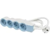 Legrand Netzteil 4X Shuko Mit Kabel 1,5M - Weiss/Hellblau