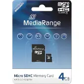 MediaRange MR956, 4 GB, MicroSDHC, Klasse 10, 15 MB/s, Schwarz