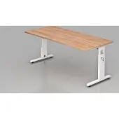 Hjh OFFICE PRO MEGA 19 W - 180 x 80 höhenverstellbar Nussbaum/Weiß