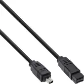 Intos FireWire Kabel - IEEE1394 4pol Stecker zu 9pol Stecker - schwarz - 1m