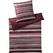 JOOP! Mako-Satin-Bettwäsche-Garnitur Micro Lines Farbe Deep Rose Größe 135x200+80x80cm AL