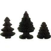 HBX natural living Weihnachtsbaum Dekoration Papier grün 3-teilig nachhaltig