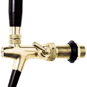 Ich-zapfe Zapfhahn, Kompensatorhahn, Bierzapfhahn, Schankhahn - vergoldet, 10 mm Ausführung, 35 mm