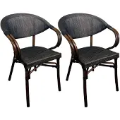 CLP Bistrostuhl 2er Set stapelbar Madetta mit Armlehnen, wetterfest, aus Aluminium coffee