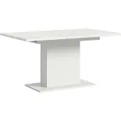 Ebuy24 Motion Esstisch Säulenfuß 90x150/190cm inkl. 1 Einlegeplatte weiß.