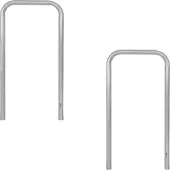Baumarktplus 2x Fahrradanlehnbügel 115x58 cm Stahl feuerverzinkt Ø 48 mm zum Einbetonieren Fahrradparker