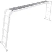 Craftfull Arbeitsplattform für Mehrzweckleiter CF-104A - Anti-Rutsch-Trittfläche - Pflegeleicht - Aluminium - 150 kg (4x5)