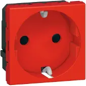 Legrand Eingebauter Kontakt Shuco -Typ mit automatischen Terminals 2p+T LGR 278218L - Rot