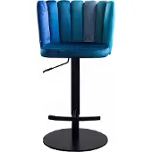 KAWOLA Barhocker JADA Drehstuhl höhenverstellbar Velvet blau