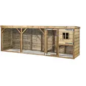 FATMOOSE Freigehege BunnyBase Bliss aus Holz für Kleintiere - 363x95x124 cm