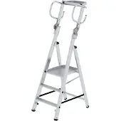 Proregal Plattformleiter steckbar | 3 Stufen | inkl. klappbaren Griffen | Aluminium