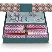 Pip studio Flower Festival Oriental Geschenkset quadratisch blau 6tlg