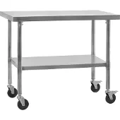 Mahlzeit Edelstahltisch, 120 x 70 x 85 cm, Arbeitstisch, Küchentisch, Edelstahl Zubereitungstisch