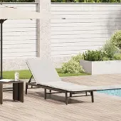 vidaXL Möbel Sonnenliege mit Auflage Braun Poly Rattan - Gartenliegen &48027