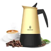 Cecotec Italienische Kaffeemaschine Piccolina 400 Beige. 200 ml, 4 Tassen Kaffee, Edelstahl, Für alle Oberflächen geeignet, Premium-Filter
