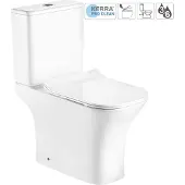 Novoterm Kerra Kamet Stand-WC-Kombination Spülrandloses weiß glänzend mit Softclose WC Sitz
