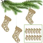 Sarcia.eu Goldene Weihnachtsbaumsocken, Weihnachtsbaumschmuck 10cm, 12 Stück