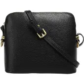 Cluty Umhängetasche "Damen echt Leder, Made in Italy", Damen, Gr. B/H/T: 20cm x 18cm x 4cm onesize, schwarz, Leder, unifarben, Taschen Umhängetasche, echt Leder, Made in Italy