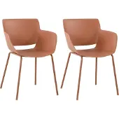 CLP 2er Set Gartenstuhl Alpena Stapelstühle wetterfest und UV-beständig terracotta