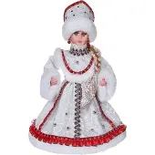 Olymp Handels GmbH Snegurotschka Schneemädchen silber rot 35 cm Weihnachtsdekoration