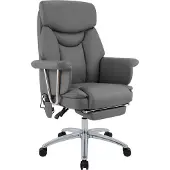 CLP Bürostuhl ergonomisch Dahra höhenverstellbar mit Massagefunktion und Fußablage grau