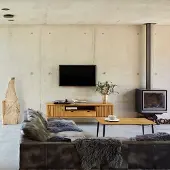 Lomadox Wohnzimmer Set 2-teilig in Eiche massiv geölt, KABALA-165