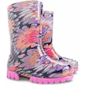 Demar Kinder Gummistiefel Regenstiefel Pfauenfedern Reflektiernd 24/25