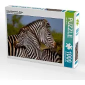 CALVENDO Zebra-Kleinfamilie, Afrika 1000 Teile Puzzle quer 640x480mm, Woyke Wibke; 7290209