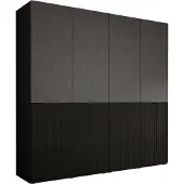 3Xeliving Kleiderschrank, Graphitschwarz / Graphitschwarz, 2 x 100 x 200 x 51 cm