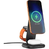Satechi 3-in-1 Foldable Qi2 Chaging Stand Space Black